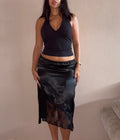 Silky black skirt