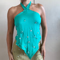 aqua beaded top